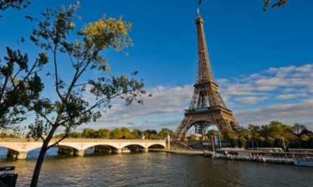 Eiffel Tower and Seine, Paris