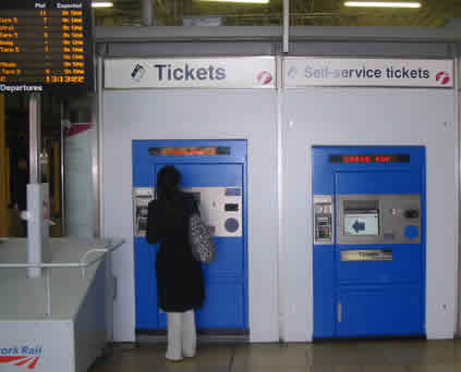 Paddington Station London ticket collection machine