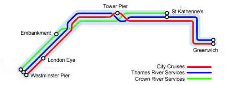 Central London River Services Map