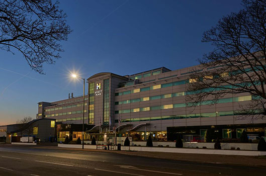 Hyatt Place London Heathrow Airport at night