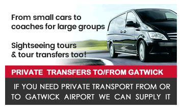 Private transfers to and from Gatwick Airport