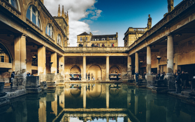 The pool inside the Roman Baths, Bath