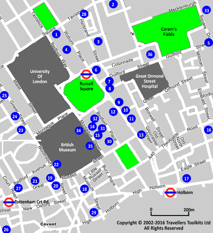 Bloomsbury London Hotel Map