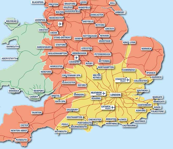  BritRail London Plus Train Pass Map