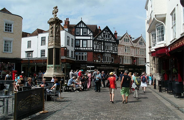 Canterbury town UK by train from London