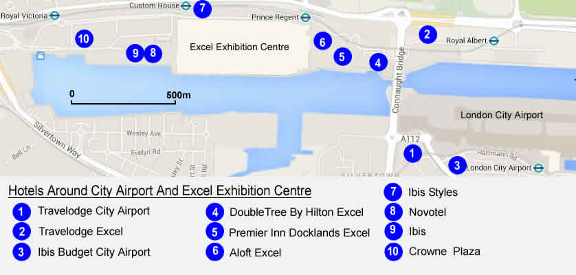 London City Airport & Excel Convention Centre Hotel Map