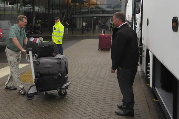 Joining your shared cruise transfer coach outside Southampton cruise terminal