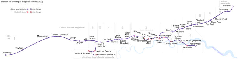 Elizabeth Line route map London