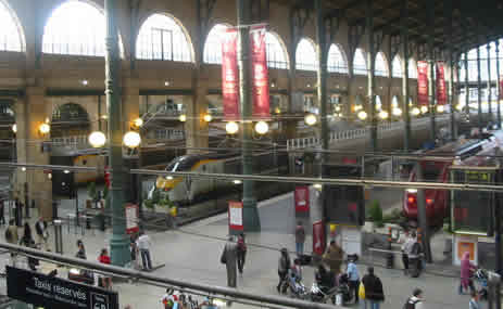 Eurostar Express trains at Gare Du Nord Station Paris