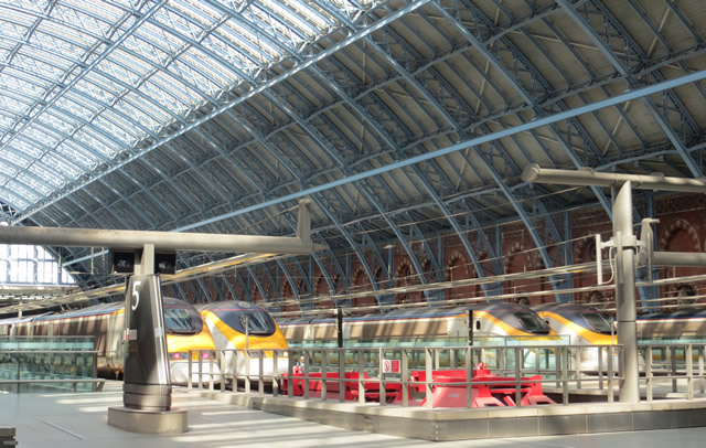 Eurostar Trains At At London St Pancras Station