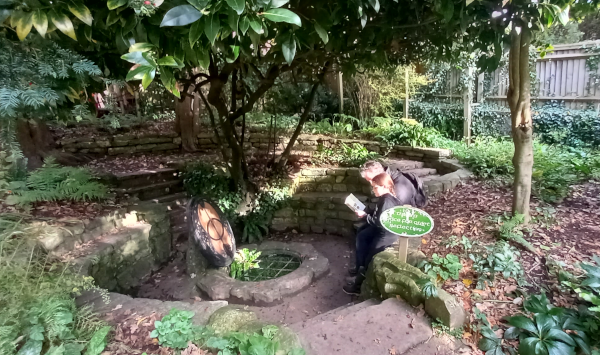 Children reading at Chalice Well Glastonbury