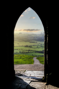 View from door at top of Glastonbury Tor