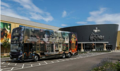 Harry Potter Golden Tours branded bus
