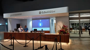 Cloakroom and information desk in lobby, Warner Bros. Studio Tour London