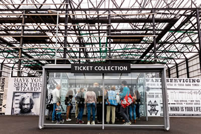 ticket collection desk, Warner Bros. Studio Tour London - The Making of harry Potter