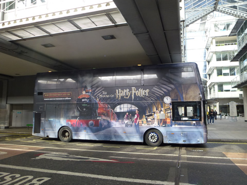 Golden Tours bus Warner Bros. Studio Tour London - the Making of Harry Potter