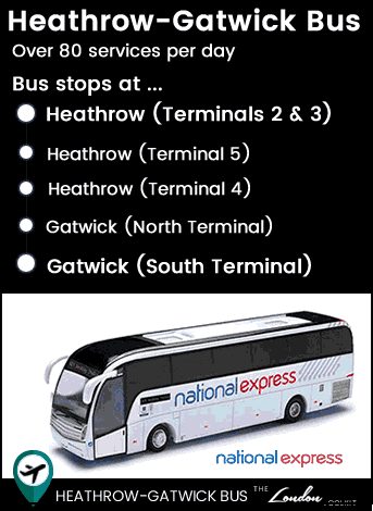 Heathrow - Gatwick bus shuttle - 80 services daily