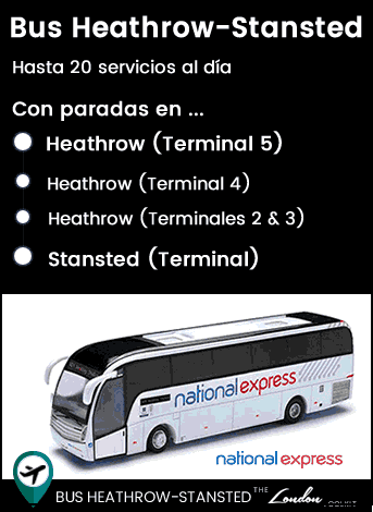 Mapa de la ruta del bus Heathrow - Stansted