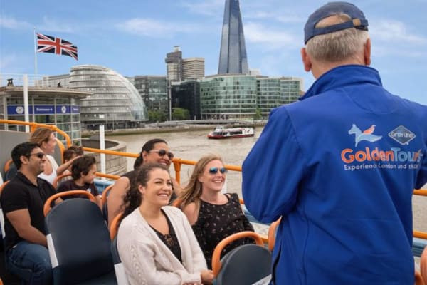 Golden Tours hop on bus - top deck