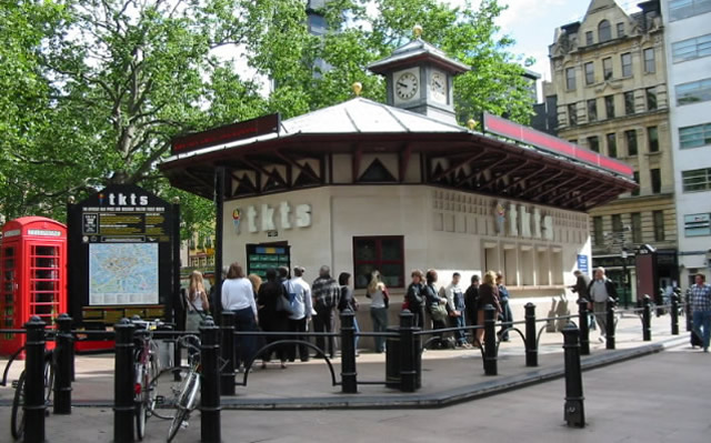 Official half price theatre ticket booth Leicester Square London