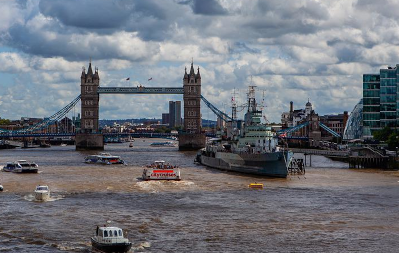 HMS Belfast by Tower Bridge, London