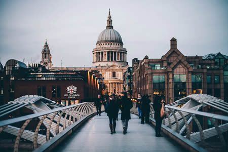 Millenium Bridge to St Paul's Cathedral, London