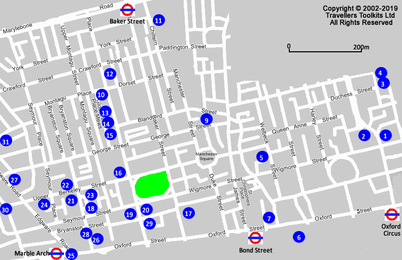 Oxford Street London Hotel Street Map