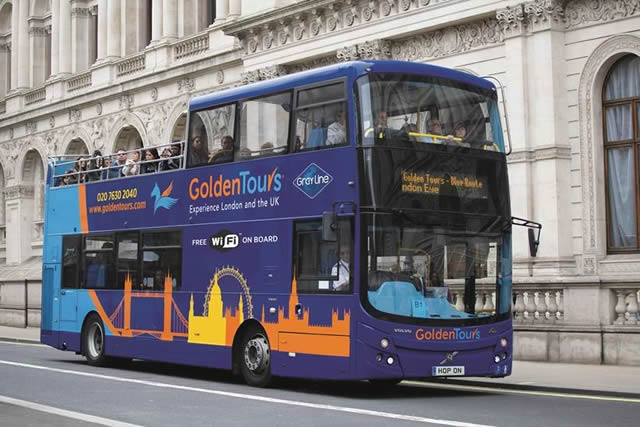 Golden Tours hop on bus London