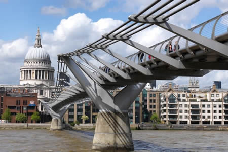 View St Paul's from river cruise on vintage bus tour London