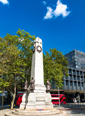 Memorial landmark outside Euston Station