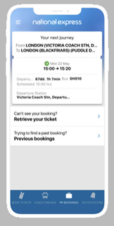 National Express mobile ticket and app