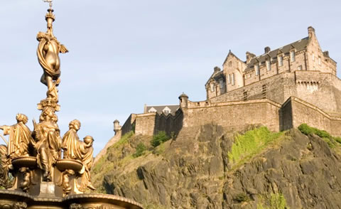 Ross Fountain, Edinburgh Castle in background