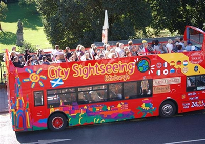 Edinburgh, Scotland hop-on, hop off bus