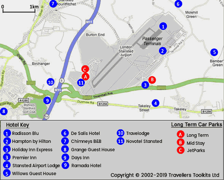 Stansted Airport Hotel Map