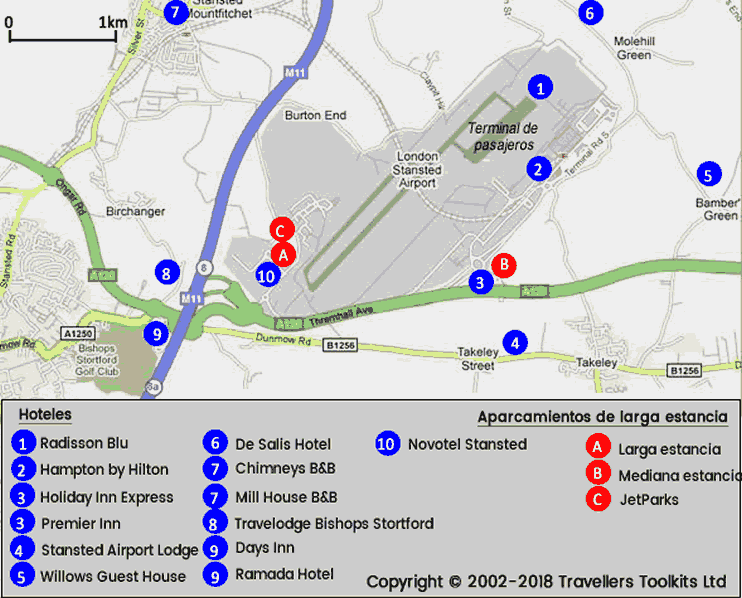 Stansted Airport Hotel Map