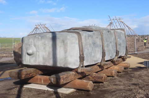 Outdoor exhibit at Stonehenge Visitor Centre