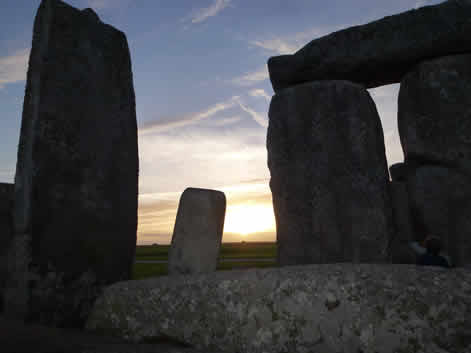 Inside the stone circle at Stonehenge