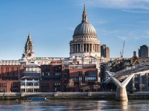 St Paul's from top deck Tootbus tours London