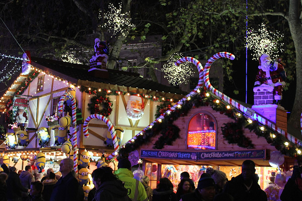 Christmas market in Leicester Square, London
