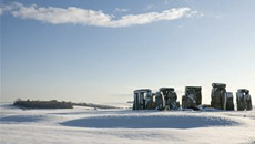 stonehnge in snow