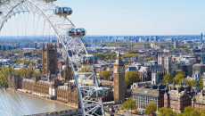 london skyline with london eye