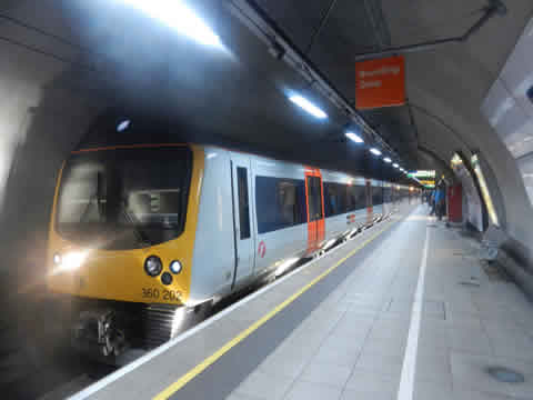 TFL Rail Heathrow Train at Heathrow Airport