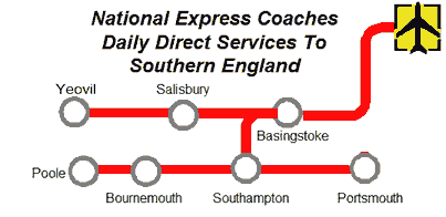 Heathrow to Southern England Bus Map
