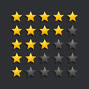 Star rating indicators for hotels in London