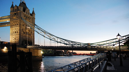 The City of London with Tower Pier and Bridge