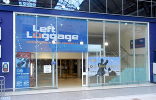 Left luggage at Excess Baggage Company in Paddington Station