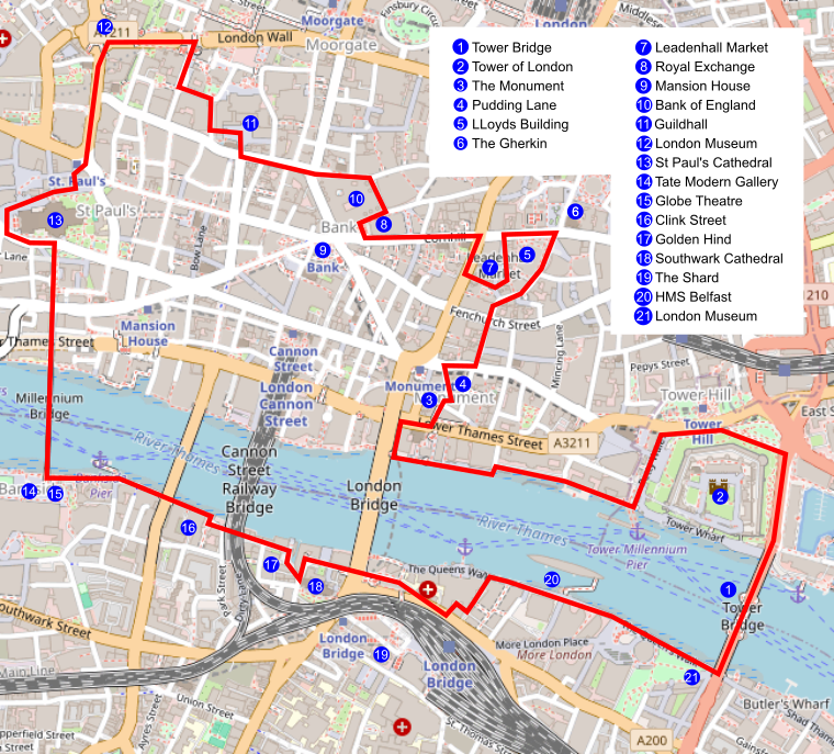 London City Walk street map