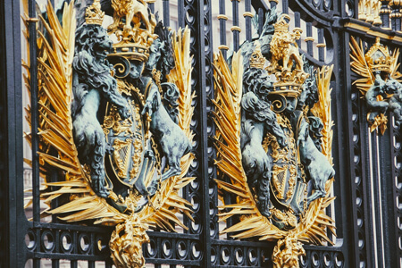 Black door with golden details