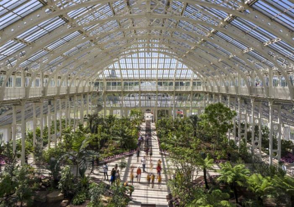 Aerial photo from a inside building garden