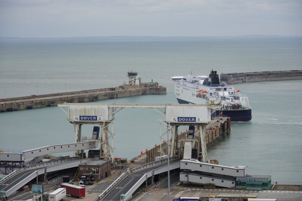 Ship leaving Dover Port